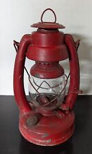 Vintage Elgin Red Kerosene Barn/Railroad Lantern w/Clear Globe picture