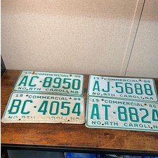Vintage North Carolina Commercial License Plate Lot 1984 1986 1988 1990 Set of 4 picture
