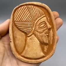 Ancient Roman King Head Face Stone Tile Plate Genuine Ancient Museum Piece picture