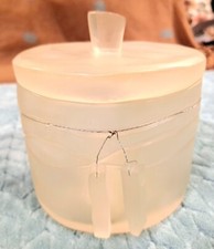 Translucent Melamine Hard Plastic Vanity Storage Container Canister W Lid Tassel picture