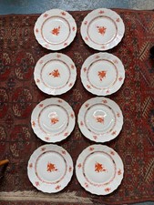 8 HEREND CHINESE BOUQUET RUST 10 1/4” 1524 DINNER PLATE PLACE SETTINGS picture