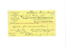 1873 Billhead Scott Brothers & Company Philadelphia PA Hardware Roofing D-89 picture