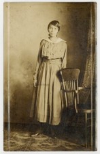 Elegant African American Teen RPPC Beautiful Black Female 1900 Girl Photo J13708 picture