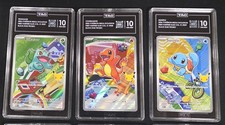 First Partner Pokémon Promo Set 3x All TAG 10 Charmander Bulbasaur Squirtle PSA picture