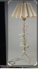 Vintage Unique Shabby Chic Distressed Leaves Metal Floor Lamp 61” Tall picture