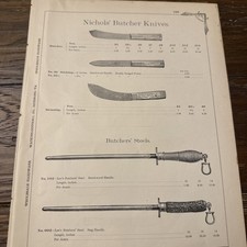 VTG Ad Knife Butcher Nichols Lee Sabatier trumpet J Russells Green River Works picture