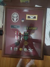 TITLE: Vintage 1970s US Army Nurse Corps Officer Shadow Box Display TATE Medical picture