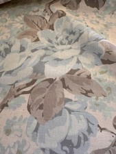 Blue and Neutral Beautiful Floral Print Fabric 19 yards picture