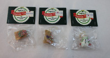 Lot of 3 Enesco Teenie Tinies Christmas Mini Hanging Ornaments 1998 Sled Snowman picture