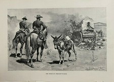 1894 Vintage Magazine Illustration The Mexican Freight Wagon Frederic Remington picture