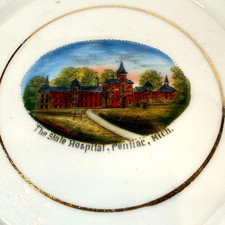 PONTIAC Hospital MI MICHIGAN Antique Souvenir China TRINKET DISH PLATE picture
