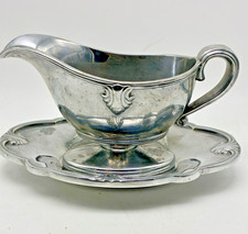 Lenox Gravy Boat Salad Dressing Server Butlers Pantry Underplate Silver As Is picture