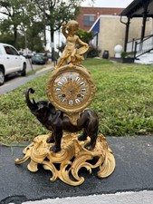 Wonderful Antique French Bronze Elephant Clock picture