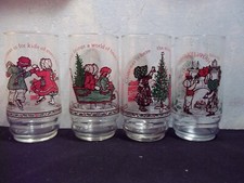 COCA COLA CHRISTMAS GLASSES SET OF 4 1977 / 1980 #1375 picture