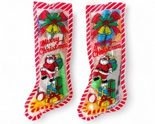 Vintage 70s / 80s Merry Christmas Sealed Plastic Stocking Party Favor Toys picture