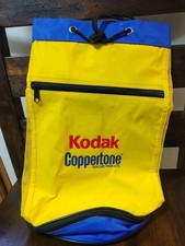 Vintage Kodak Coppertone Mesh Drawstring Beach Bag w/ Insulated Cooler Bottom picture