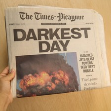 The Times-Picayune Newspaper Sept 12 2001 9/11 Darkest Day Metro Edition Paper picture
