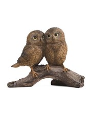 ACORN AND OAK Owl Pair Standing On Branch - NIB picture