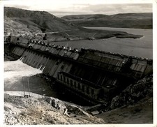 GA180 Original Underwood Photo GRAND COULEE DAM VIEW Powerhouse Reservoir Scene picture