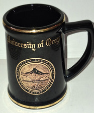 VTG University of Oregon MT HOOD 22k GOLD BLACK STEIN MUG TANKARD CUP WC BUNTING picture