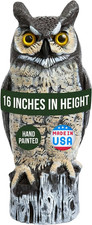 Dalen Lifelike Great Horned Owl Decoy Bird Repellent - 16-in Hand-Painted picture