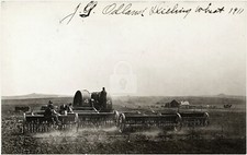 J.G. Odland drilling wheat Beach, ND North Dakota 1911 RPPC Photo Postcard COPY picture