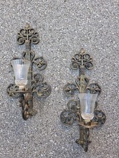 Large Pair Vintage Homco Plastic Candle Wall Sconces 21