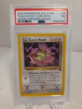 Pokémon Team Rocket's Meowth #18 PSA 7 Black Star Promo Trading Card picture