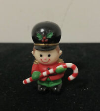 Vintage Russ Berrie Miniature Christmas Soldier with Holly & Candy Cane Figurine picture
