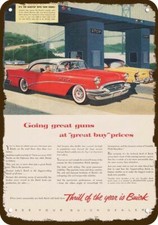 1955 BUICK Riviera Hardtop 4-Door Car Vintage-Look DECORATIVE REPLICA METAL SIGN picture