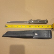 Vintage Vernco Hand Honed Japanese Knife W Original Leather Sheath picture