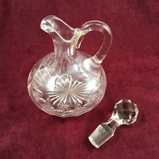 Glass Cruet with topper and Stars 5.5” tall Clear color picture