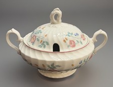 Churchill Briar Rose Large Soup Tureen Pink Trim Floral  White Excellent  picture