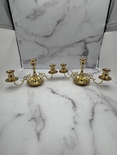 Baldwin Brass 3-Light Candelabra Pair Scrollwork Made in USA picture