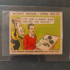 1935 R89 Mickey Mouse Gum Inc Walt Disney Card #21 Type 1 picture