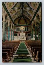 Bellows Falls VT-Vermont, Interior Catholic Church, Religion, Vintage Postcard picture