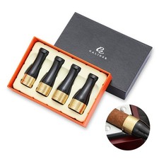 Galiner Golden Pure Copper Cigar Holder Mouthpiece Nozzle 4 Sizes Gray Gift Box picture