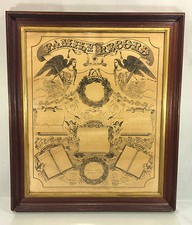 Family Record Fraktur for Bates Family Going Back to 1820s Doc Printed in 1866  picture
