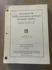 US Coast Guard - Explosives or Other Dangerous Articles on Board Vessels 1950 picture