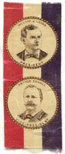 1896 WILLIAM J. BRYAN / ARTHUR SEWALL PRESIDENTIAL CAMPAIGN RIBBON - EC10K BX picture