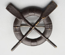 WWI Blackened Bronze USCG Coast Guard Life Saving Surfman Collar Badge VERY RARE picture