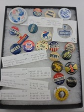 FDR Truman Dewey Willkie Presidential Campaign Button Collection, 19pc picture