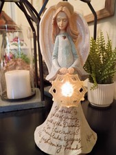 Enesco Foundations Henry David Thoreau Christmas Angel Lighted Snowflake picture