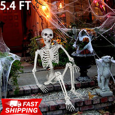 5ft Giant Halloween Human Skeleton Poseable Full Life Size Decoration Party Prop picture