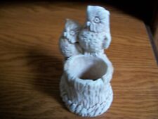 3 VTG OWL TOOTHPICK HOLDERS ONE MADE IN BROWN COUNTY INDIANA 1973  picture