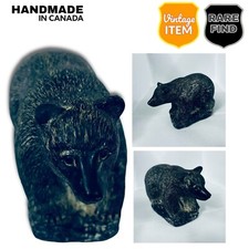 Vintage A Wolf Original Sculpture Grizzly Bear. Hand Carved. Canadian Made. RARE picture