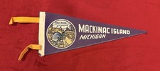 Vintage Mackinac Island 11 Inch Mini Travel Pennant Michigan Arch Rock Graphic picture