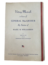 Victory Musicale Gen MacArthur Program Shoreham Vtg 1942 Hazel Williamson WWII picture