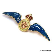 Stunning Azure Blue Gilt Royal Air Force RAF Wings Sweetheart Brooch Badge picture
