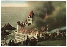 1907 SAN FRANCISCO VICTORIAN CLIFF HOUSE on FIRE w/SMOKE CLOUD~NEW 1974 POSTCARD picture